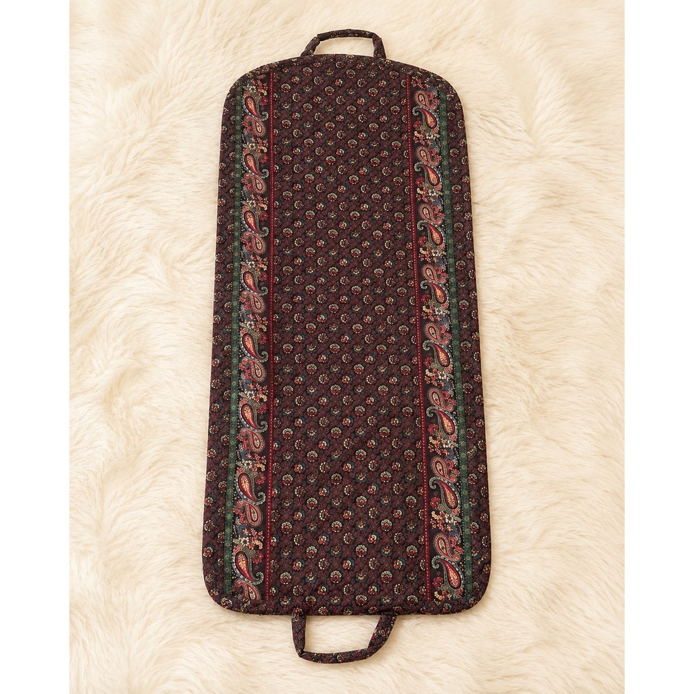 Vera Bradley Vintage Quilted Garment Bag Black Floral Paisley Travel Cottagecore